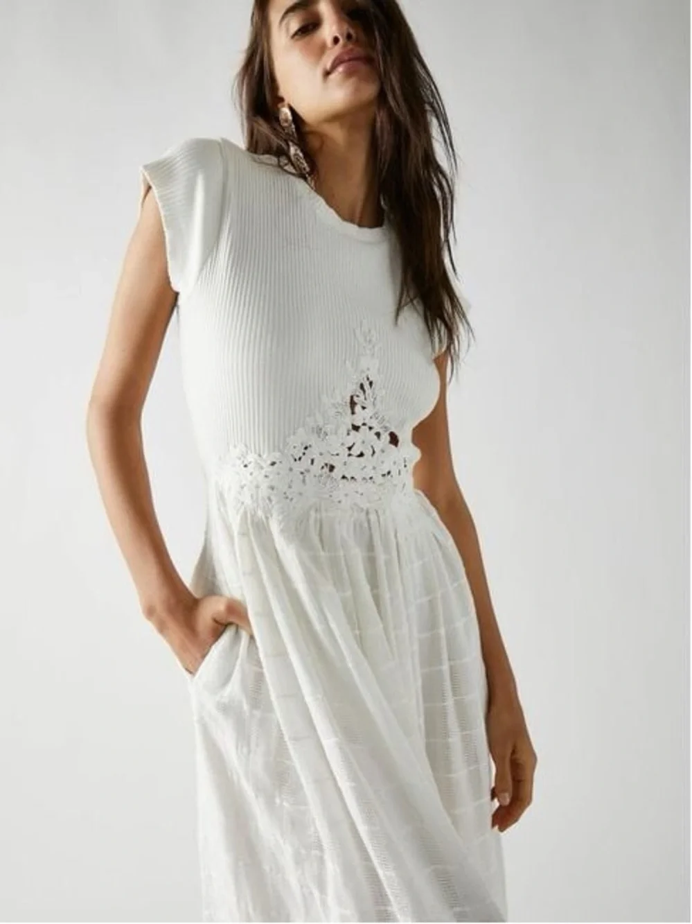 Free People Serenity Maxi Dress White XL New With Tags